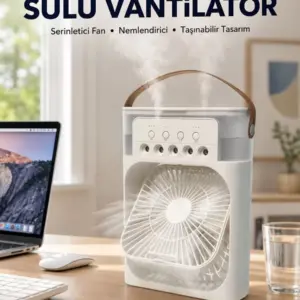 Spreyli Mini Masaüstü Fan | 500ML Su Hazneli, 3 Kademeli Soğutucu Yeni Nesil