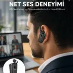Mikrofonlu Makaralı Bluetooth Kulakiçi Kulaklık Android ve İOS Uyumlu Yeni Nesil