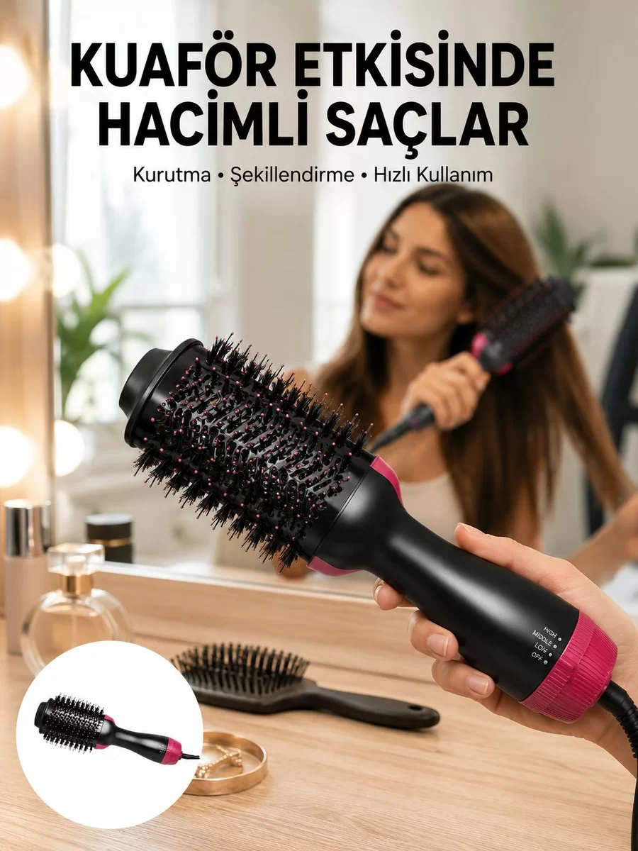 Fön Tarak 1200 W Saç Şekillendirici Saç Düzleştirici Saç Kurutma Yeni Nesil 1 Fön Tarak 1200 W Saç Şekillendirici Saç Düzleştirici Saç Kurutma Yeni Nesil