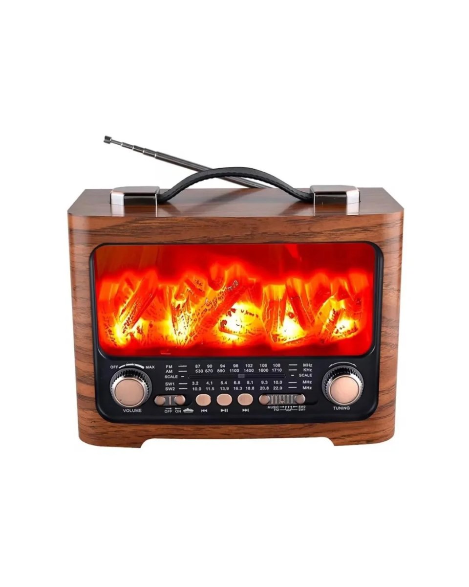 Taşınabilir Şömine Efektli Bluetooth Hoparlör FM Radyo LED Işıklı Müzik Çalar 2 Taşınabilir Şömine Efektli Bluetooth Hoparlör FM Radyo LED Işıklı Müzik Çalar - Görsel 2