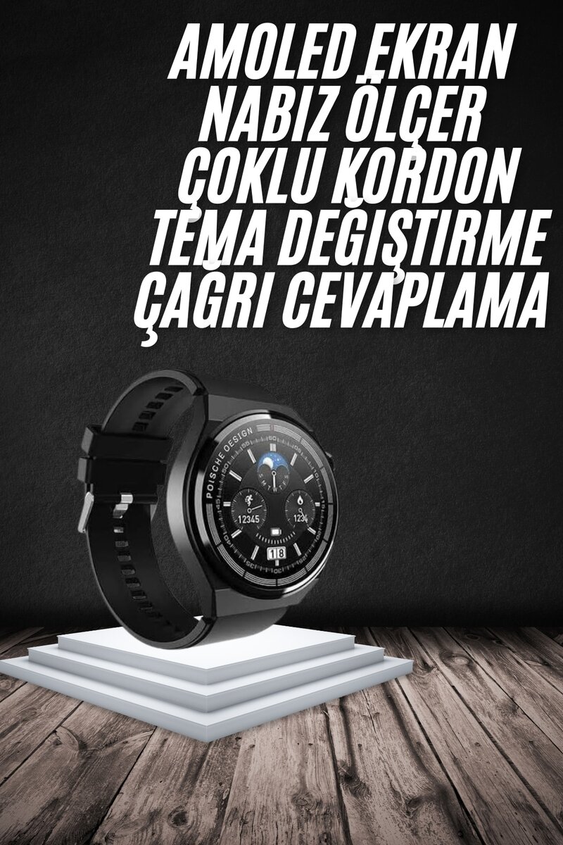 En Çok Tercih Edilen Akıllı Saat Amoled Ekran Nabız Sensörü GPS Uyumlu Adımsayar 2 En Çok Tercih Edilen Akıllı Saat Amoled Ekran Nabız Sensörü GPS Uyumlu Adımsayar - Görsel 2