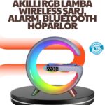 15W Hızlı Kablosuz Şarj Destekli Çok Fonksiyonlu Akıllı Masa Lambası