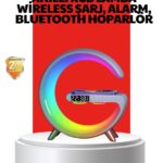 Kablosuz Şarjlı Atmosfer Lambası Bluetooth Hoparlör ve Akıllı Alarm Özellikli