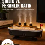 Ultra Sessiz Titanik Gemi LED Işıklı Aroma Difüzörü Oda Nemlendirici Yeni Nesil