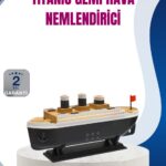 Dekoratif Gemi Modeli 7 Renk Işıklı Hava Nemlendirici ve Oda Kokusu Difüzörü