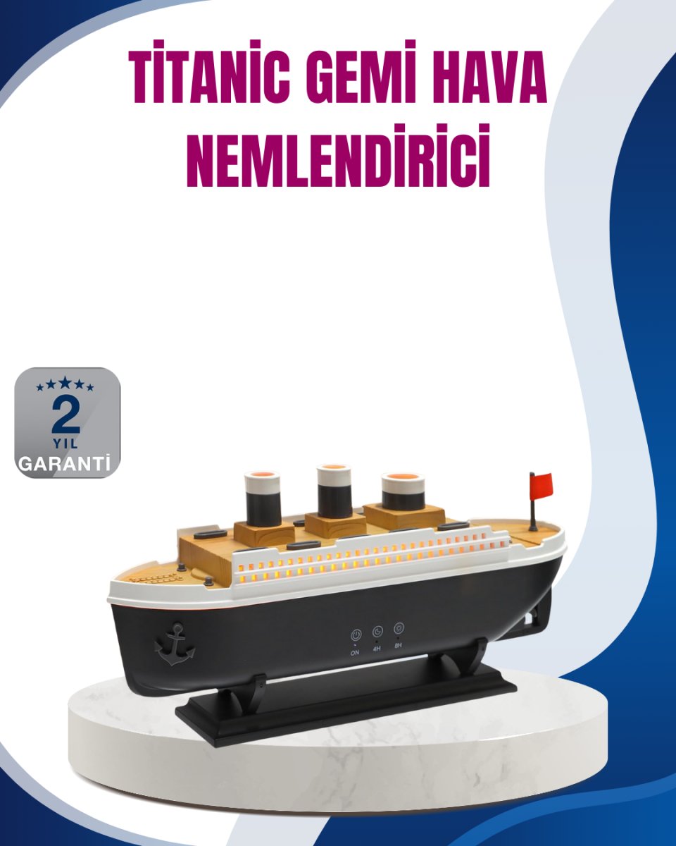 Dekoratif Gemi Modeli 7 Renk Işıklı Hava Nemlendirici ve Oda Kokusu Difüzörü 1 Dekoratif Gemi Modeli 7 Renk Işıklı Hava Nemlendirici ve Oda Kokusu Difüzörü