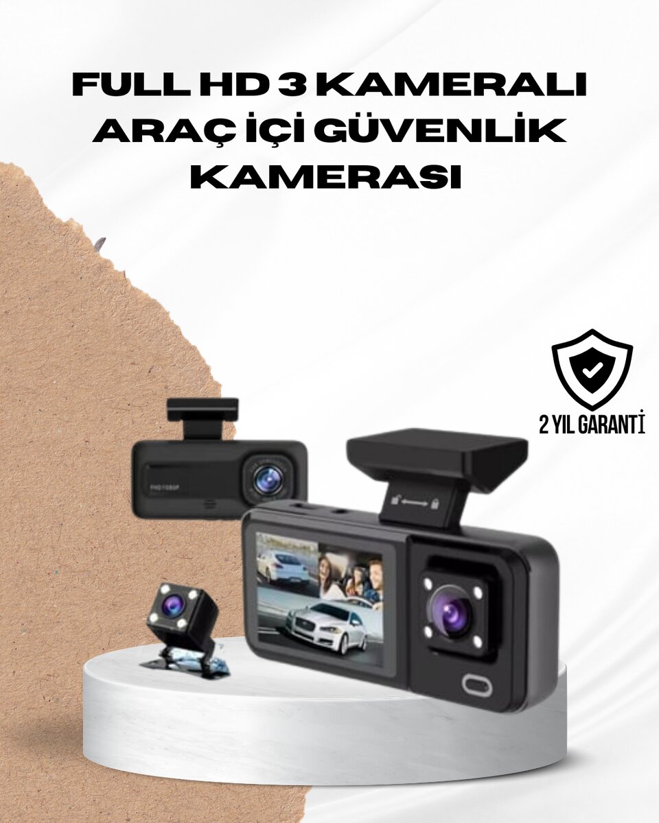 Wi-Fi Bağlantılı Full HD Araç Kamera Seti 3 Kameralı Park Koruma ve Döngü Kayıt 1 Wi-Fi Bağlantılı Full HD Araç Kamera Seti 3 Kameralı Park Koruma ve Döngü Kayıt