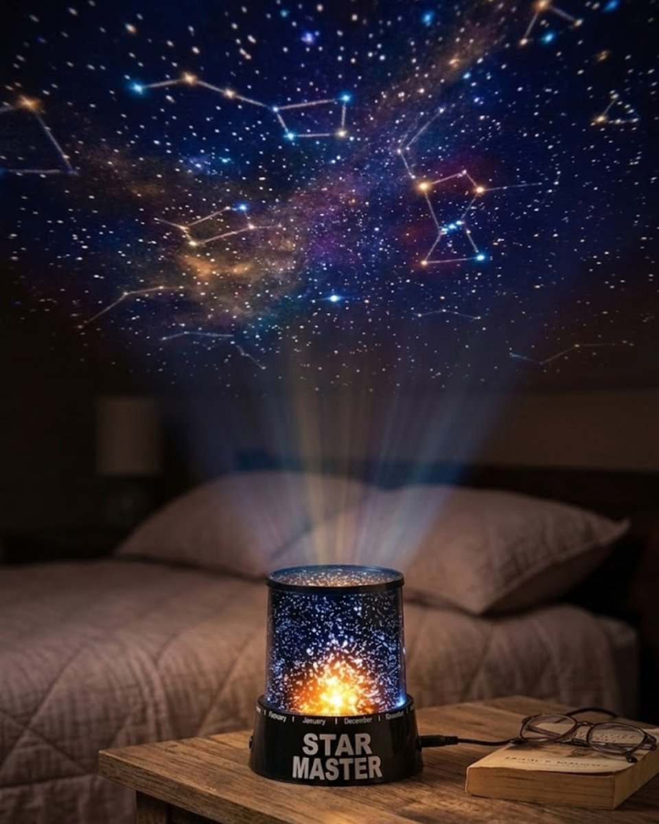 Star Projektör Gece Lambası Tavana Yıldız Yansıtan LED Işık 1 Star Projektör Gece Lambası Tavana Yıldız Yansıtan LED Işık