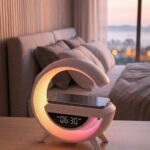 RGB Gece Lambalı Kablosuz Şarj Cihazlı Bluetooth Hoparlör Dijital Saat