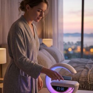 Haydiburaya 9 Çok Fonksiyonlu Kablosuz Şarjlı Saat Hoparlör RGB Işık ve Alarm Özellikli