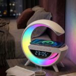 RGB Işıklı Kablosuz Şarjlı Bluetooth Hoparlör Saat ve Alarm Özellikli
