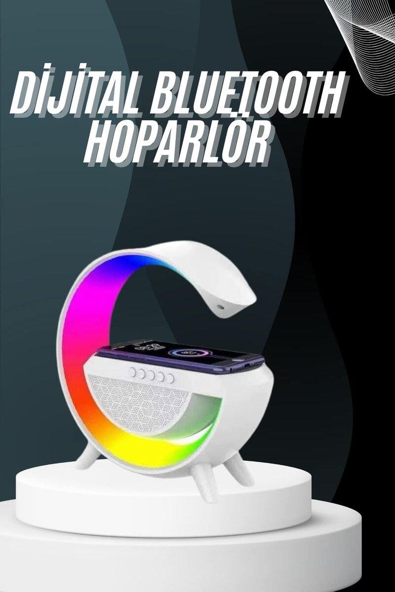 Bluetooth Hoparlör G Şekli Atmosfer Akıllı Rgb Lamba Wireless Kablosuz Şarj 1 Bluetooth Hoparlör G Şekli Atmosfer Akıllı Rgb Lamba Wireless Kablosuz Şarj