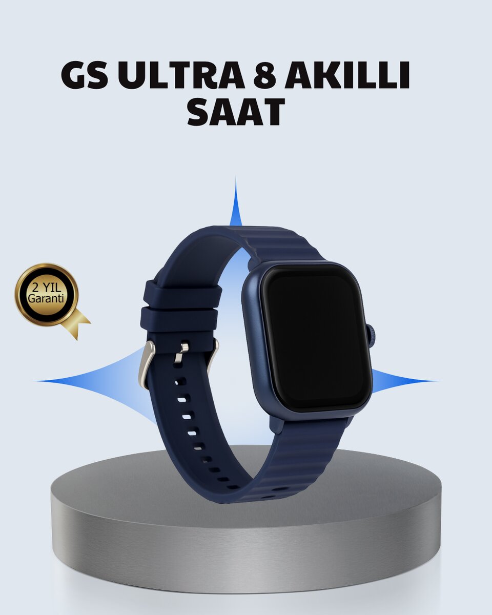 Akıllı Saat 360 mAh Çoklu Spor Modlu Lacivert Siyah Kordon 1 Akıllı Saat 360 mAh Çoklu Spor Modlu Lacivert Siyah Kordon