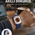 Akıllı Saat 360 mAh Çoklu Spor Modlu Lacivert Siyah Kordon Yeni Nesil