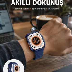 Akıllı Saat 360 mAh Çoklu Spor Modlu Lacivert Siyah Kordon Yeni Nesil