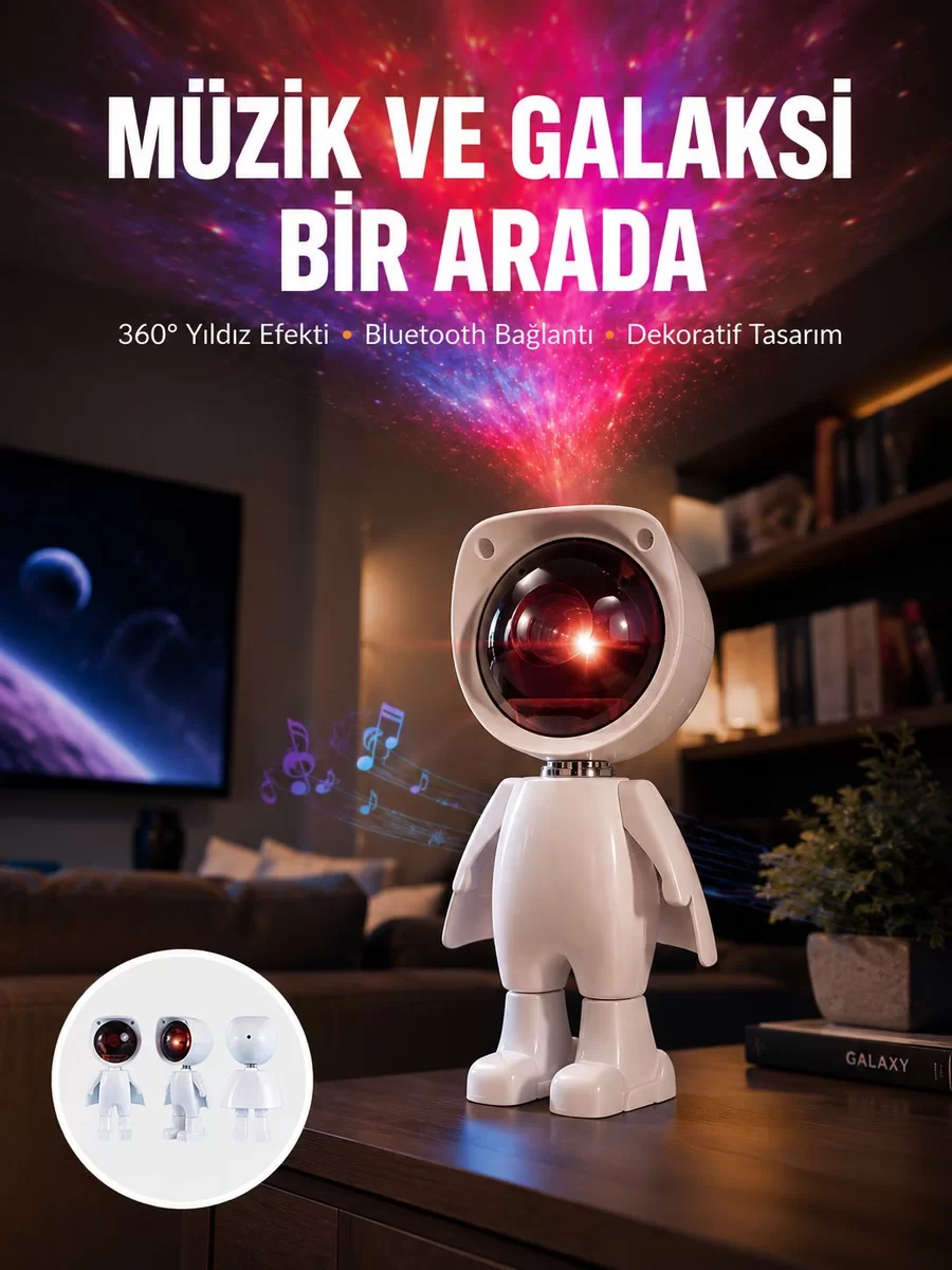 Gün Batımı Projektör Lamba Astronot Görünümlü Dekoratif Masa Lambası Yeni Nesil 1 Gün Batımı Projektör Lamba Astronot Görünümlü Dekoratif Masa Lambası Yeni Nesil