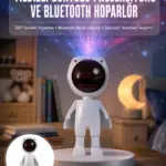 Gün Batımı Lambası Işık Arka Plan Projektör Sevimli Astronot Enerji Tasarruflu Yeni Nesil