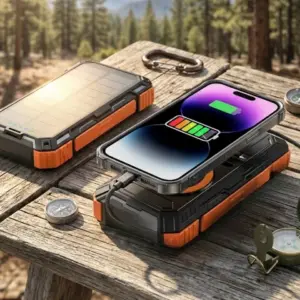 20000 mAh Powerbank Güneş Enerjili Kablosuz Şarj Hızlı Şarj Taşınabilir Batarya (Kopya)