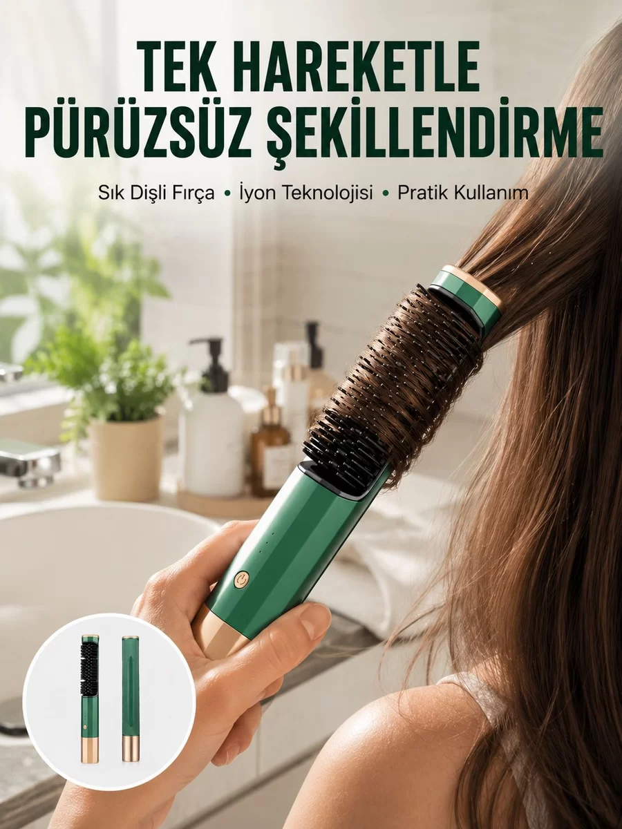 Düzleştirici Fırça Saç Düzleştirici Arada Fön Tarak Taşınabilir Yeni Nesil 1 Düzleştirici Fırça Saç Düzleştirici Arada Fön Tarak Taşınabilir Yeni Nesil