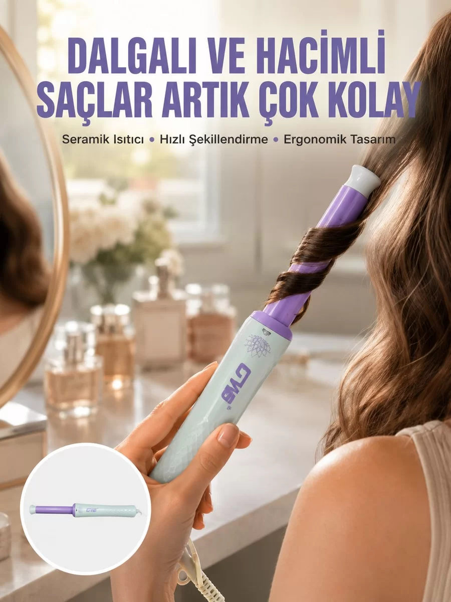 Hızlı Isınan Kompakt ve Güvenli – Tüm Saç Tiplerine Uygun Kıvırma Cihazı Yeni Nesil 1 Hızlı Isınan Kompakt ve Güvenli – Tüm Saç Tiplerine Uygun Kıvırma Cihazı Yeni Nesil