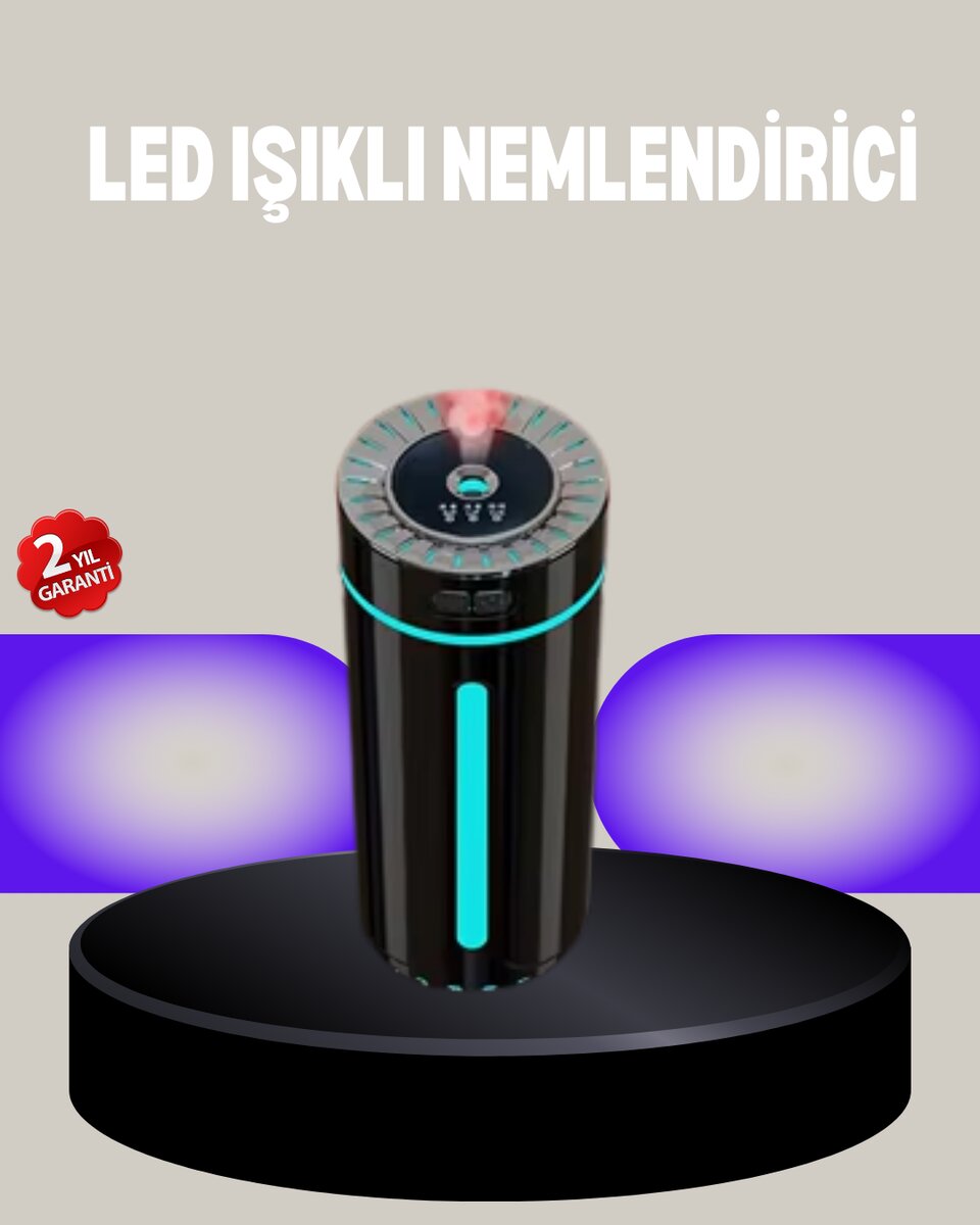 Aromaterapi Özellikli Ultrasonik Hava Nemlendirici LED Atmosfer Işığı 1 Aromaterapi Özellikli Ultrasonik Hava Nemlendirici LED Atmosfer Işığı