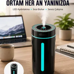 Ultrasonik Nemlendirici LED Işıklı Aromaterapi Difüzör Sessiz Çalışma Yeni Nesil