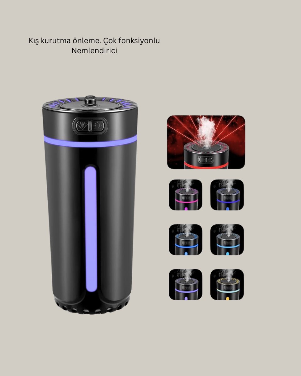 LED Işıklı Aromaterapi Hava Nemlendirici Ultrasonik Sessiz Nem Ayarı 2 LED Işıklı Aromaterapi Hava Nemlendirici Ultrasonik Sessiz Nem Ayarı - Görsel 2