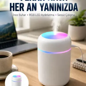 Hava Nemlendirici Buhar Makinesi Led Işıklı USB Dekoratif Nemlendirici Yeni Nesil