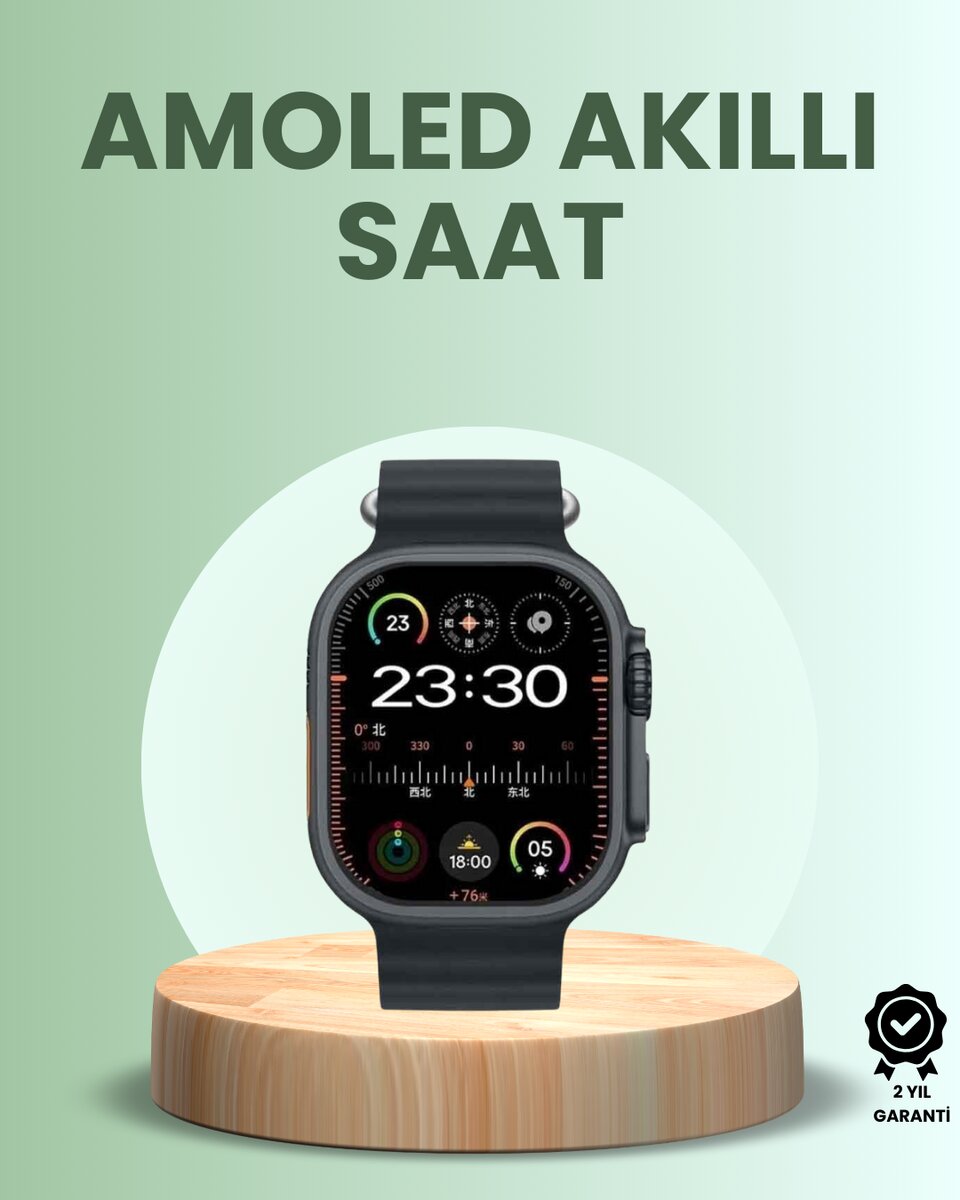 Ultra Akıllı Saat AMOLED Display 15 Gün Dayanıklı Batarya 1 Ultra Akıllı Saat AMOLED Display 15 Gün Dayanıklı Batarya