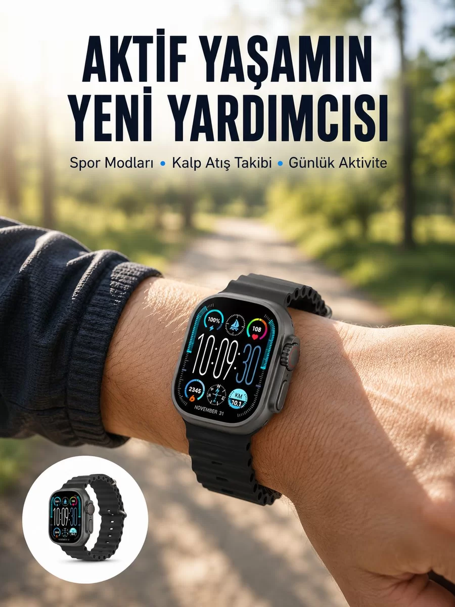 AMOLED Ultra Akıllı Saat 15 Gün Batarya Güçlü Ekran Yeni Nesil 1 AMOLED Ultra Akıllı Saat 15 Gün Batarya Güçlü Ekran Yeni Nesil
