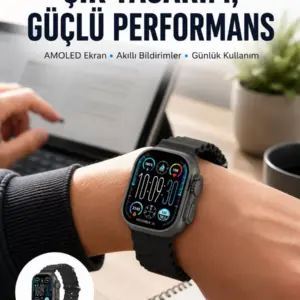 AMOLED Ekran 49mm Ultra Tasarım 3 Kordonlu Akıllı Saat Yeni Nesil