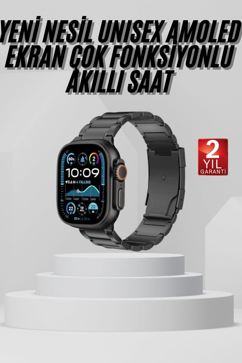 Akıllı Saat Arama Konuşma GPS ve NFC Özelliği 3 Kordonlu Amoled Ekran 1 Akıllı Saat Arama Konuşma GPS ve NFC Özelliği 3 Kordonlu Amoled Ekran
