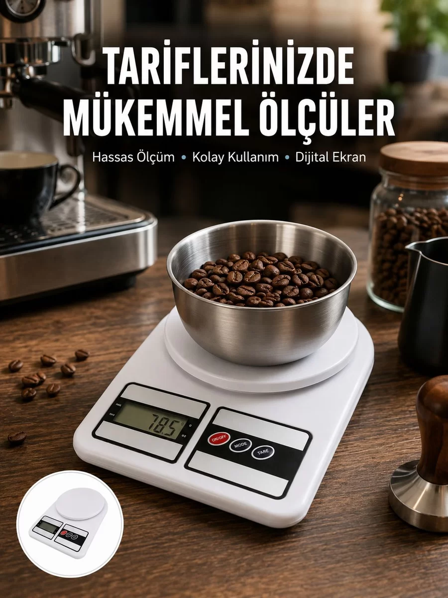 Hassas Ölçüm İçin Dijital Mutfak Tartısı – 10 Kg Kapasiteli Yeni Nesil 1 Hassas Ölçüm İçin Dijital Mutfak Tartısı – 10 Kg Kapasiteli Yeni Nesil