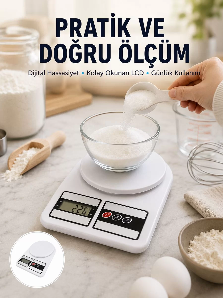 Pratik ve Şık Tasarımıyla Dijital Mutfak Tartısı Yeni Nesil 1 Pratik ve Şık Tasarımıyla Dijital Mutfak Tartısı Yeni Nesil