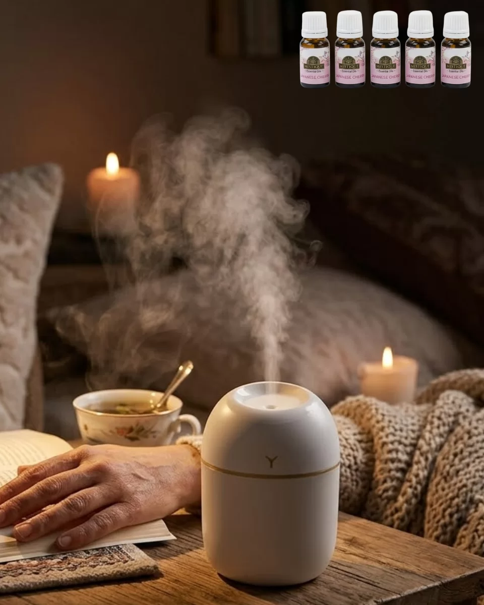 Mini Nemlendirici 5 Esans Hediyeli LED Işıklı Taşınabilir Aromaterapi Buhar Makinesi 1 Mini Nemlendirici 5 Esans Hediyeli LED Işıklı Taşınabilir Aromaterapi Buhar Makinesi