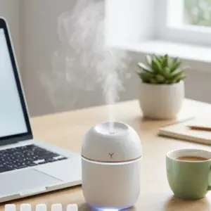 Mini Hava Nemlendirici USB Bağlantılı LED Işıklı 5 Esans Hediyeli Aromaterapi Difüzörü