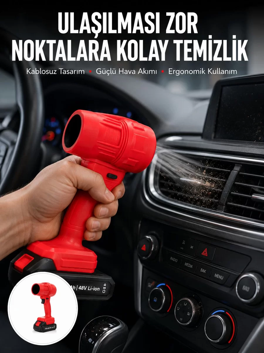 Yüksek Hızlı Elektrikli Toz Temizleme ve Üfleme Cihazı Yeni Nesil 1 Yüksek Hızlı Elektrikli Toz Temizleme ve Üfleme Cihazı Yeni Nesil