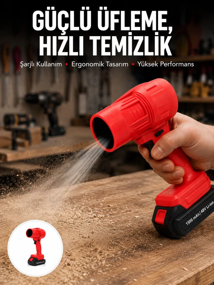 Taşınabilir Elektrikli Hava Üfleme Cihazı Ev ve Araç Kullanımı Yeni Nesil 1 Taşınabilir Elektrikli Hava Üfleme Cihazı Ev ve Araç Kullanımı Yeni Nesil