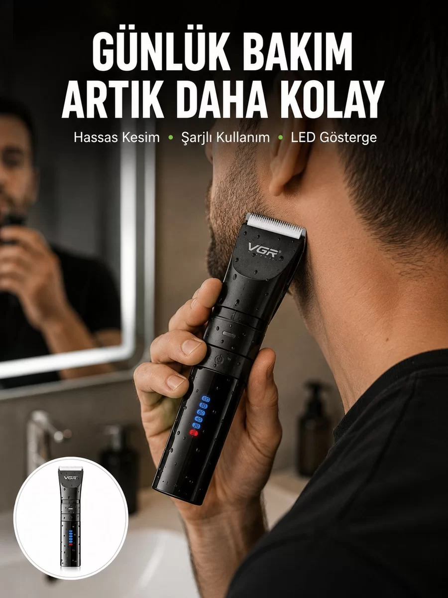 Erkek Saç ve Sakal Kesme Makinesi – Su Geçirmez Sessiz Motorlu Yeni Nesil 1 Erkek Saç ve Sakal Kesme Makinesi – Su Geçirmez Sessiz Motorlu Yeni Nesil