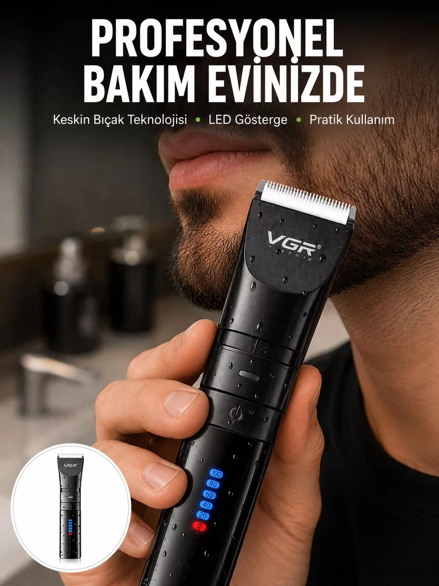 Şarjlı Tıraş Makinesi –Dijital Ekranlı Hızlı Şarjlı Profesyonel Kesim Seti Yeni Nesil 1 Şarjlı Tıraş Makinesi –Dijital Ekranlı Hızlı Şarjlı Profesyonel Kesim Seti Yeni Nesil