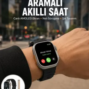 Akıllı Saat Kol Saati Android ve İOS Uyumlu Nabız Ölçer Sesli Asistan Yeni Nesil