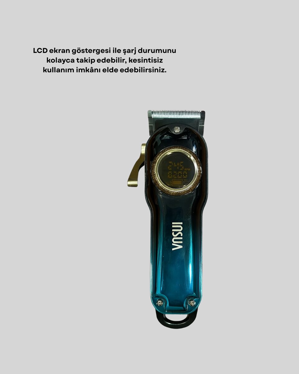 Profesyonel Saç Kesme Makinesi – 2000 mAh Şarjlı LCD Ekranlı 4 Profesyonel Saç Kesme Makinesi – 2000 mAh Şarjlı LCD Ekranlı - Görsel 4