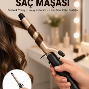 Profesyonel 25 mm Saç Maşası Kalın Bukle Etkili Yeni Nesil