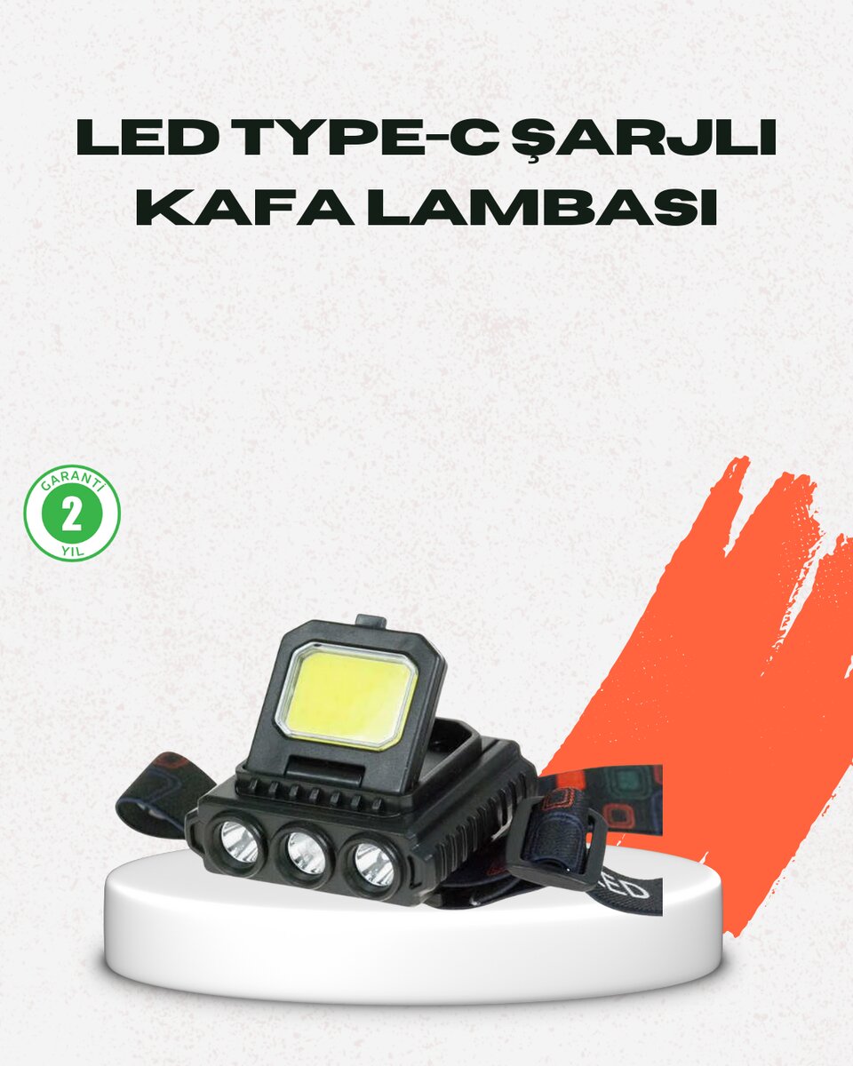 USB Şarjlı Kafa Feneri 800 Lumen Ayarlanabilir COB ve XPE LED 1 USB Şarjlı Kafa Feneri 800 Lumen Ayarlanabilir COB ve XPE LED