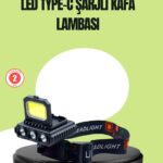 800 Lumen Çok Fonksiyonlu LED Kafa Lambası Type C Şarjlı