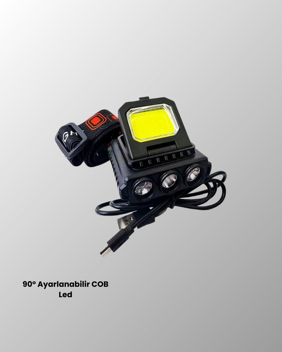 800 Lumen LED Kafa Lambası COB ve XPE Led Type C Şarjlı Ayarlanabilir 2 800 Lumen LED Kafa Lambası COB ve XPE Led Type C Şarjlı Ayarlanabilir - Görsel 2