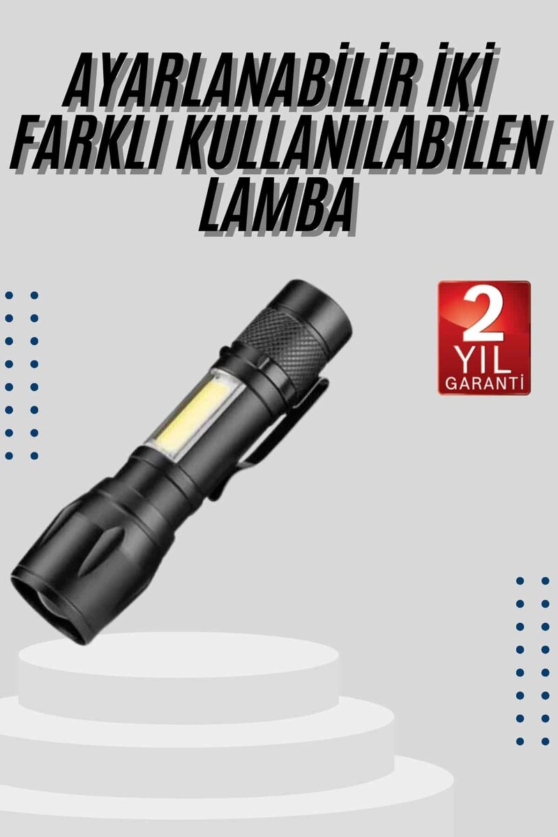 EL Feneri Uzun Menzilli Usb Şarj Edilebilir Kamp Lambası 1 EL Feneri Uzun Menzilli Usb Şarj Edilebilir Kamp Lambası