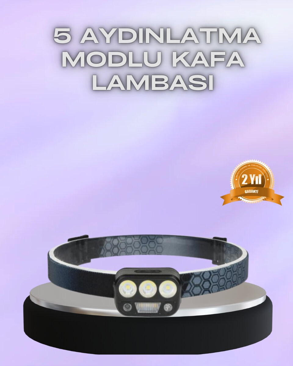 El Hareket Sensörlü LED Kafa Feneri 5 Mod Ayarlanabilir 1 El Hareket Sensörlü LED Kafa Feneri 5 Mod Ayarlanabilir