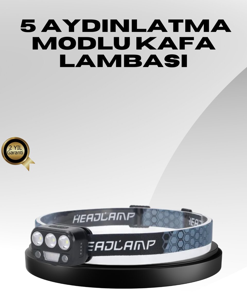 USB Şarjlı LED Kafa Lambası 300 Lümen Güç Göstergeli 1 USB Şarjlı LED Kafa Lambası 300 Lümen Güç Göstergeli