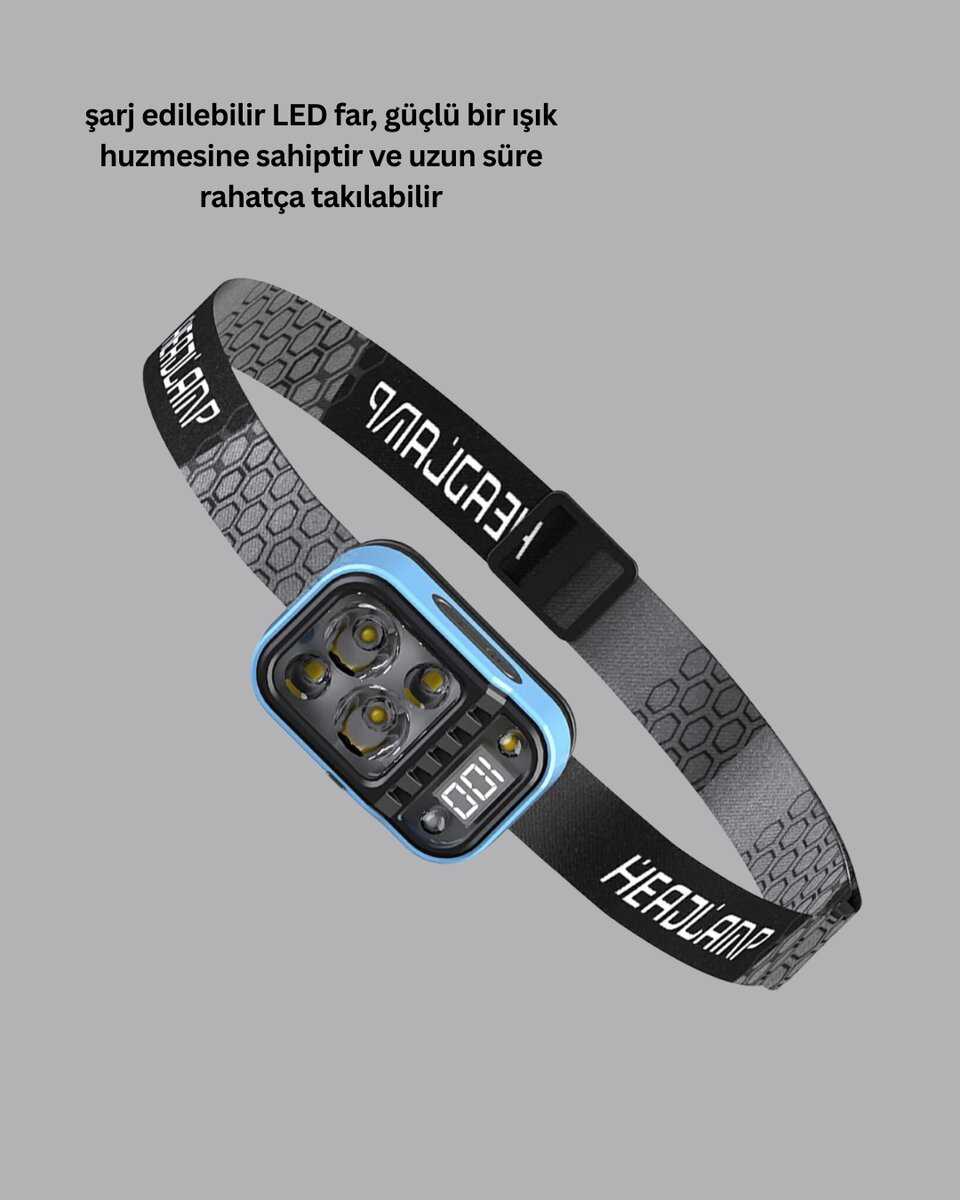 Su Geçirmez LED Kafa Lambası 53 Çalışma Modu Güç Ekranlı 2 Su Geçirmez LED Kafa Lambası 53 Çalışma Modu Güç Ekranlı - Görsel 2